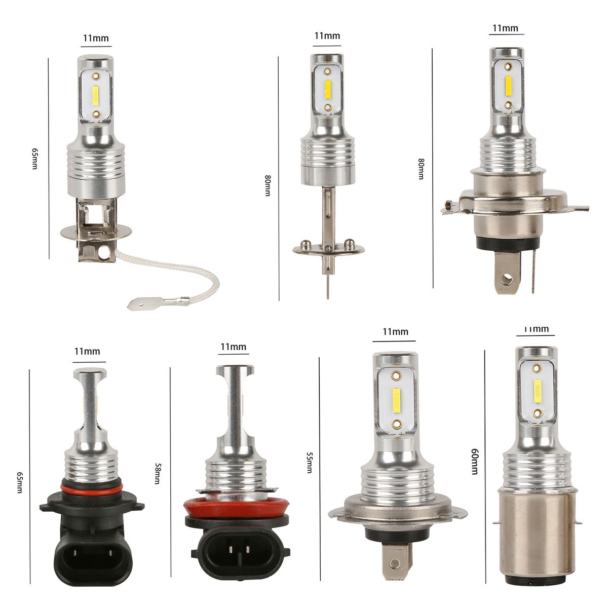 2 PCS H7 LED Fog Light Bulbs H1,H3, H4,H6,9005,H8  Car