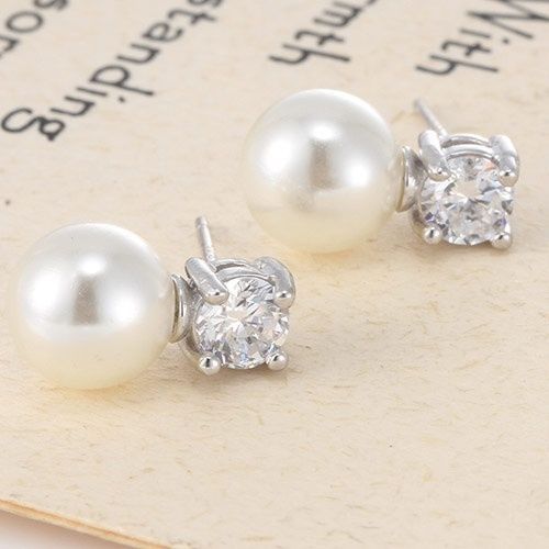 Simulated Pearl Stud Earrings For Women Fashion