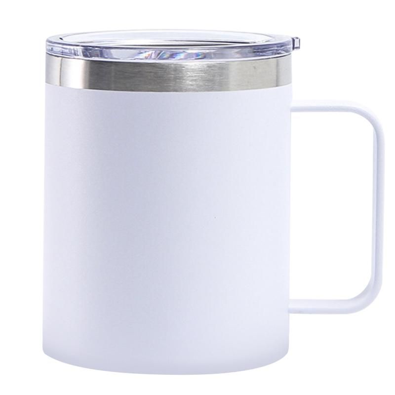 Insulated Coffee Mug Stainless Steel Double Wall (White)
