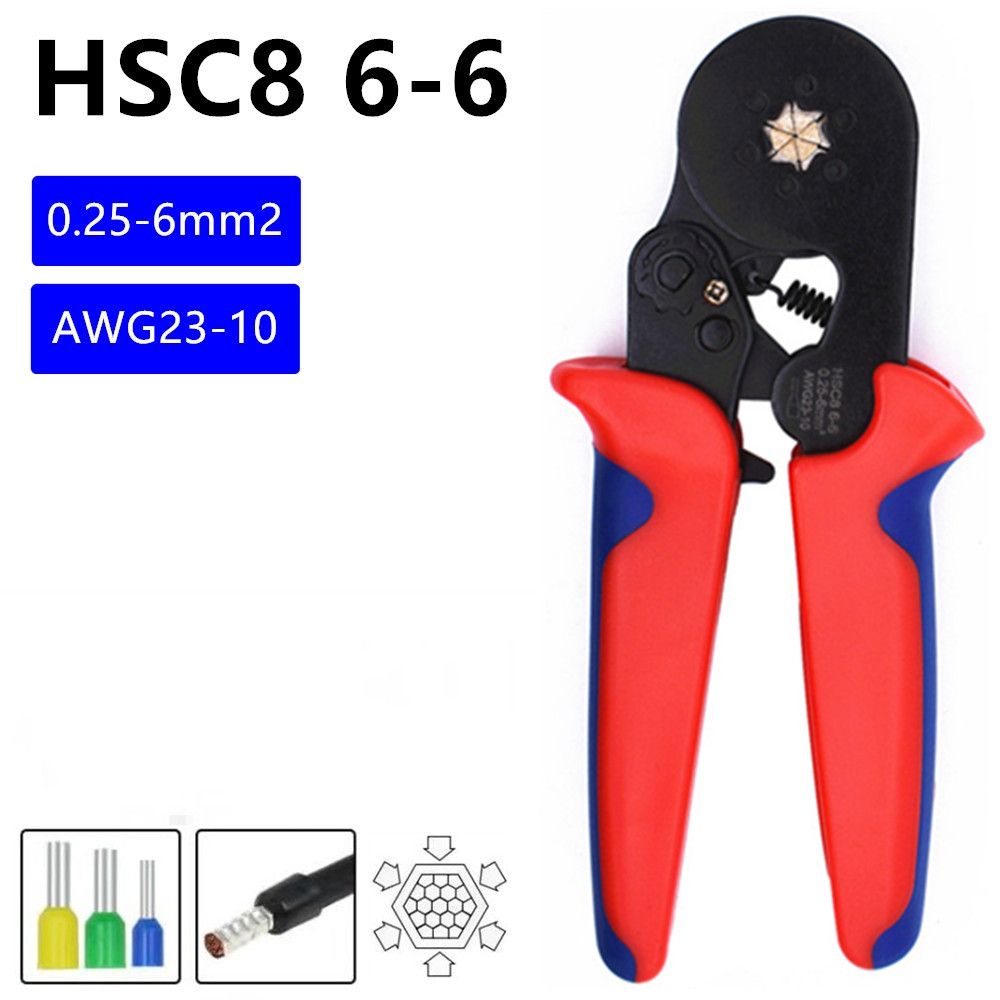 Electrical Wire Crimpers Hexagon 0.25~6mm2 AWG 23~10