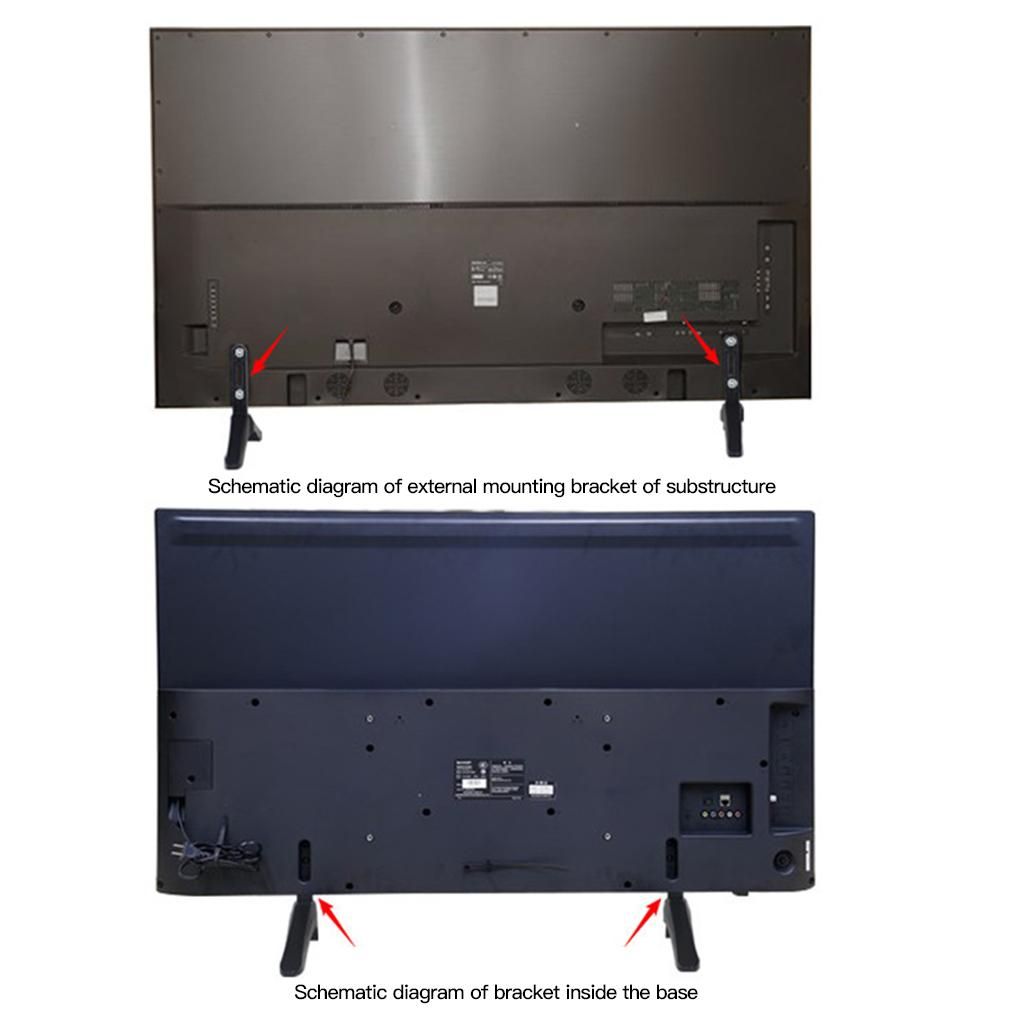 Household TV Bases Black Pedestal Wear-resistant Stand Strong Universal Riser Exquisite Efficient Legs for 32 to 65 inches
