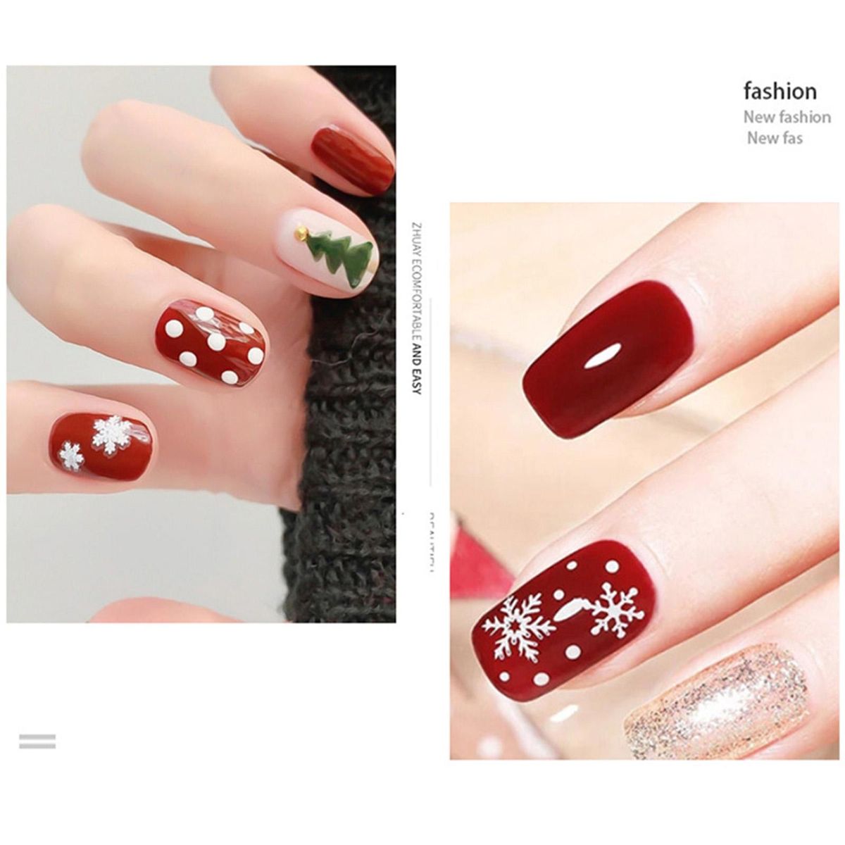 Nail Glitter Set Christmas 12 Blocks of Nail Decors Rhinestones for Nail Art DIY Assorted Nail Glitter Sequins