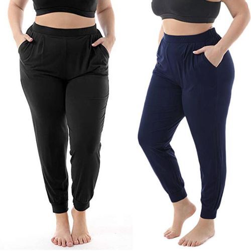 Women Yoga Pants Running Sportswear Leggings High Waist Loose Style Pants-black-3XL