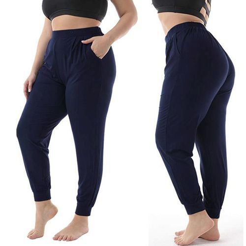 Women Yoga Pants Running Sportswear Leggings High Waist Loose Style Pants-black-3XL