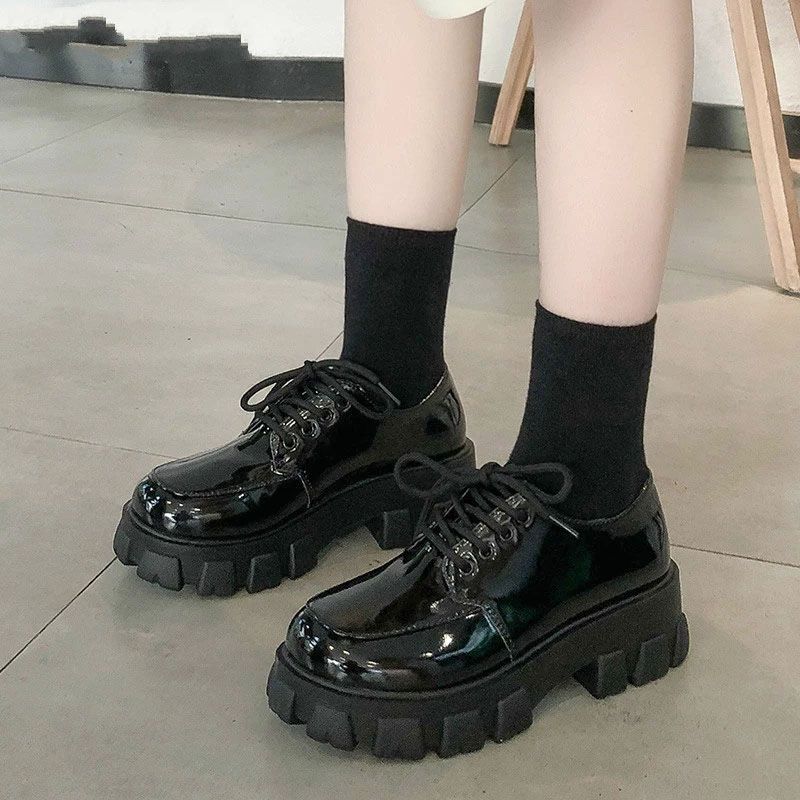 (light B)shoes Platform Shoes Lolita Shoes Oxfords Women Heels School Uniform Jk Student Shoes JIN