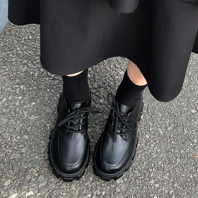 (light B)shoes Platform Shoes Lolita Shoes Oxfords Women Heels School Uniform Jk Student Shoes JIN