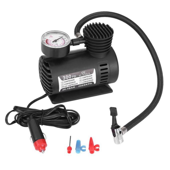 Mini Air Pump 12V Car Air Pump Tire Air Pump Car Mini Emergency Air Pump-black