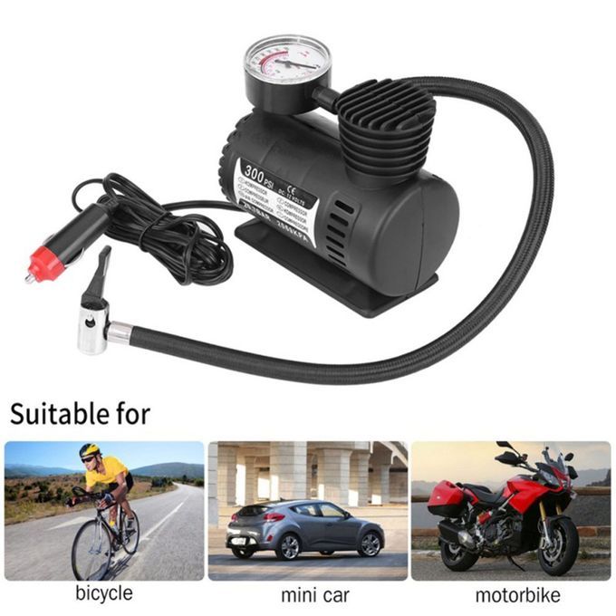 Mini Air Pump 12V Car Air Pump Tire Air Pump Car Mini Emergency Air Pump-black