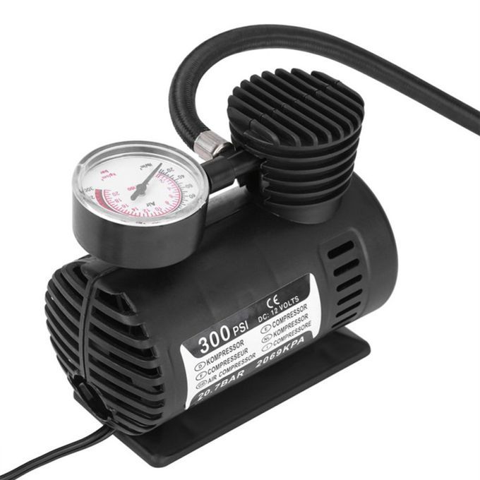 Mini Air Pump 12V Car Air Pump Tire Air Pump Car Mini Emergency Air Pump-black