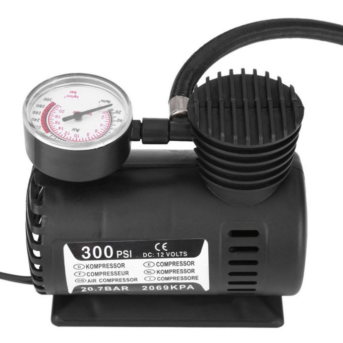 Mini Air Pump 12V Car Air Pump Tire Air Pump Car Mini Emergency Air Pump-black