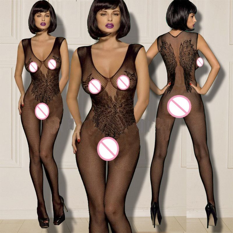 BUK Sexy Ladies Lingerie, Crochet Net Perforate Heat Lingerie Fishnet Catsuit Underwear Bodystockings Dress Shirts Solid L121