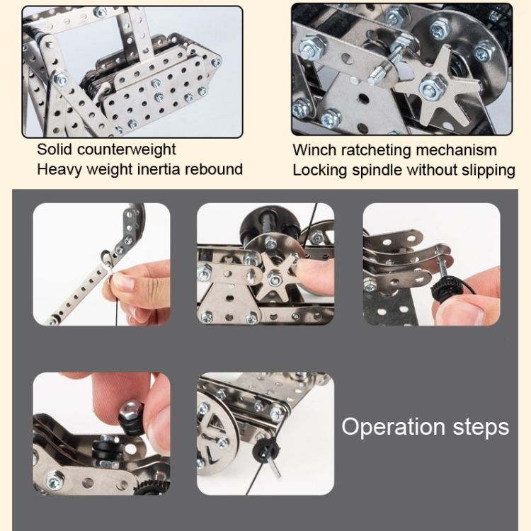 Metal Model Building Blocks 580pcs Stone Throwing Machine