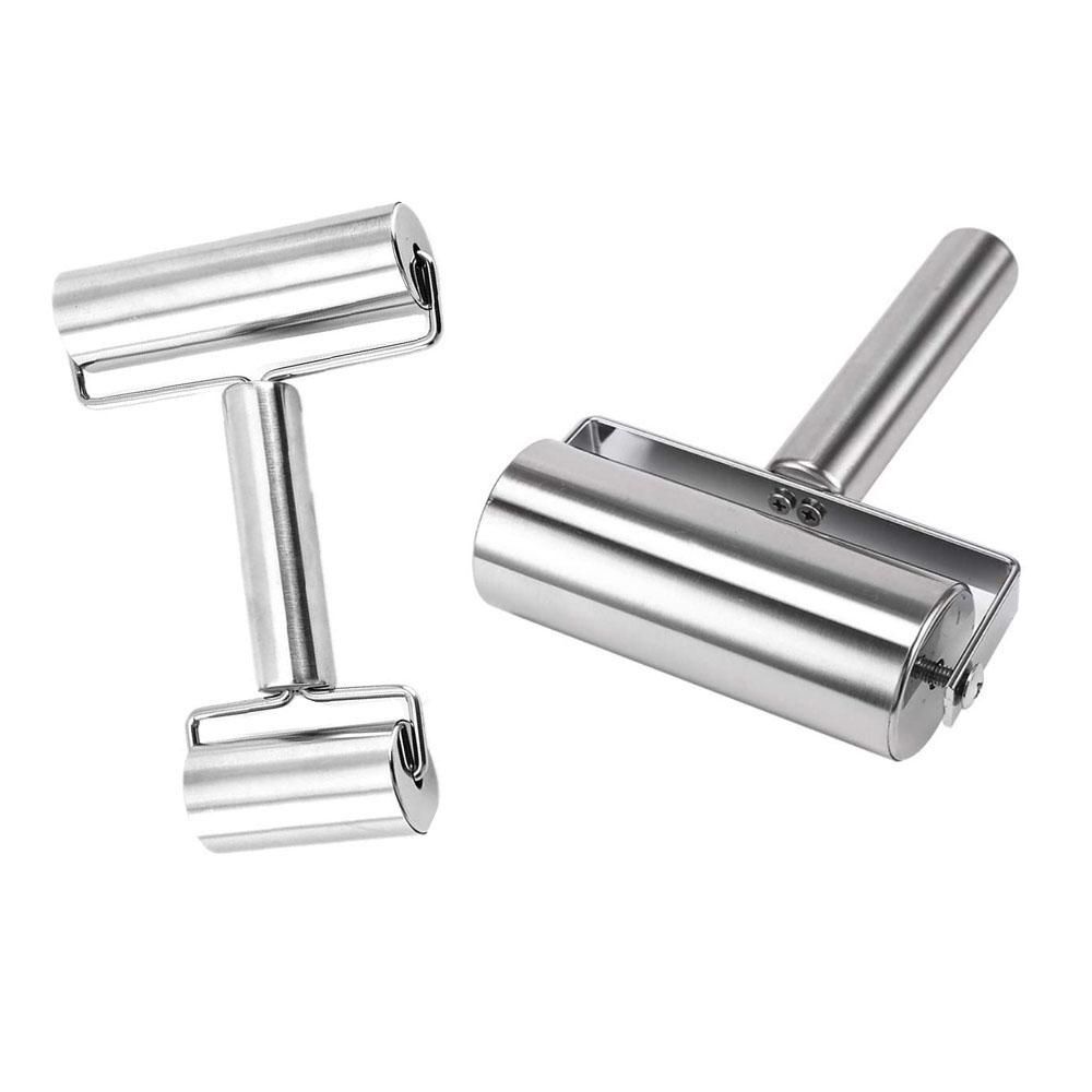 2Pcs Stainless Steel Rolling Pin Pastry Pizza Fondant Kitchen Utensils Perfect for Baking Dough Pizza Pie Pastries