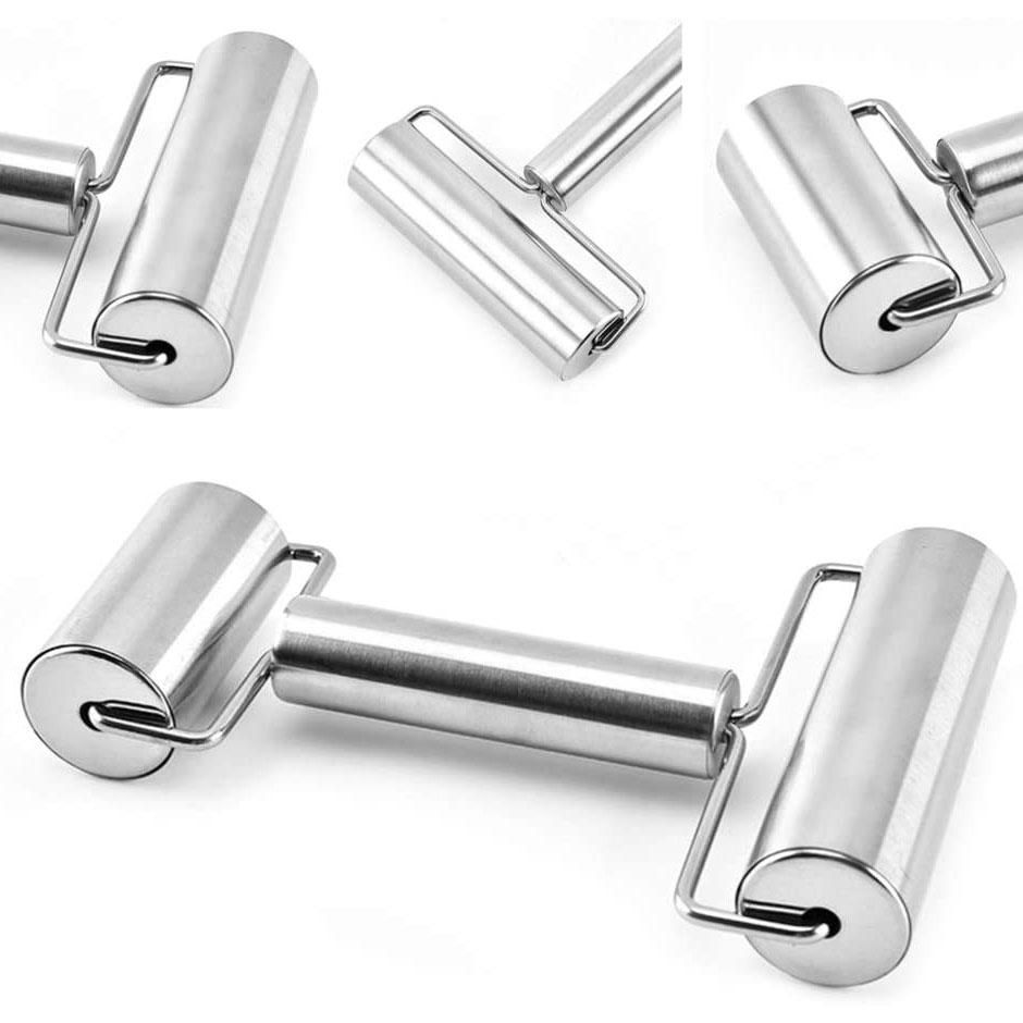 2Pcs Stainless Steel Rolling Pin Pastry Pizza Fondant Kitchen Utensils Perfect for Baking Dough Pizza Pie Pastries