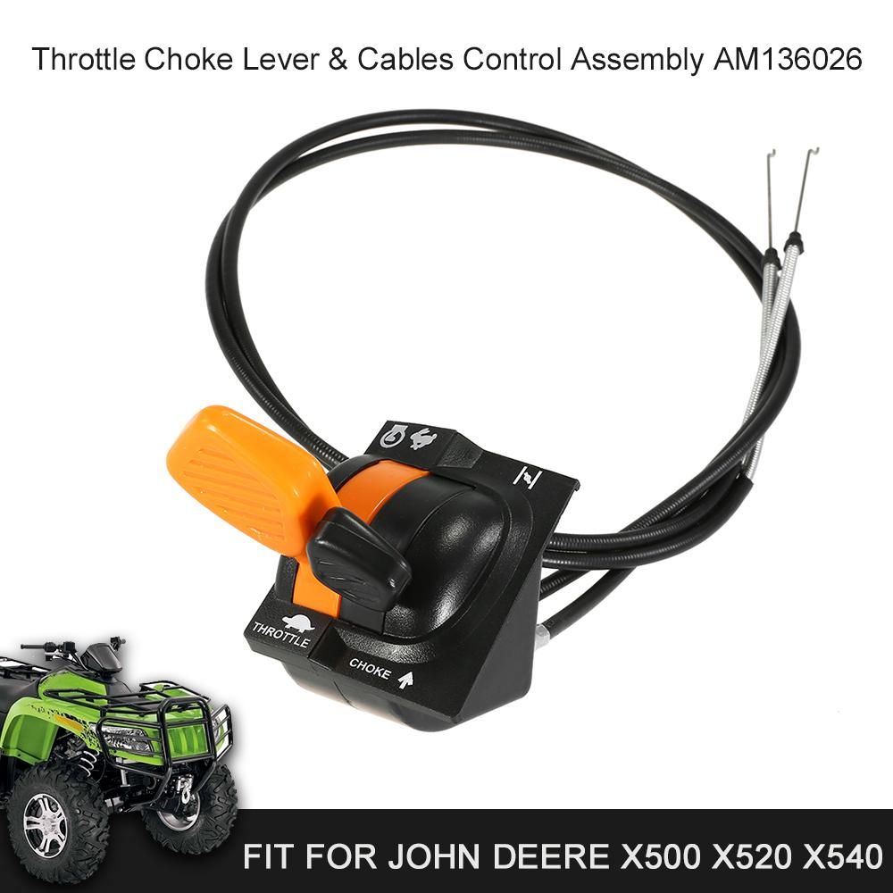 Throttle Choke Lever & Cables Control Assembly AM136026 Fit for John Deere X500 X520 X540