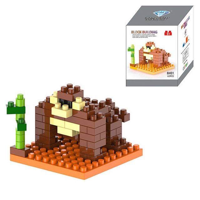 Cartoon Orangutan Assembled Building Block Toys