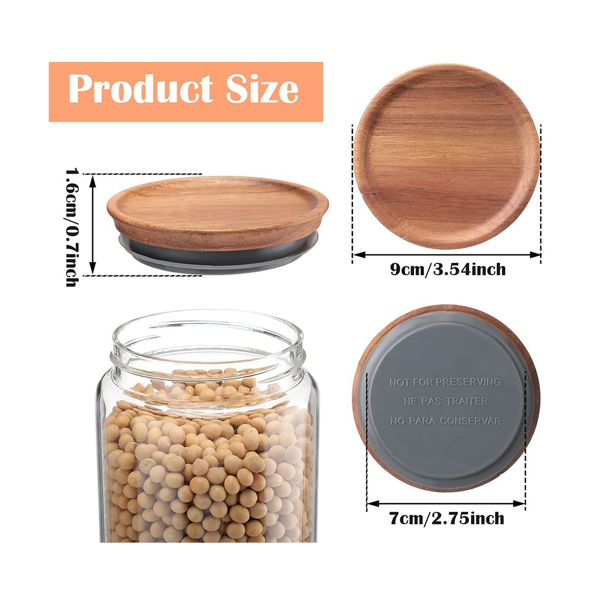 12Pcs 3.5 Inch Wide Mouth Mason Jar Lids Reusable Canning