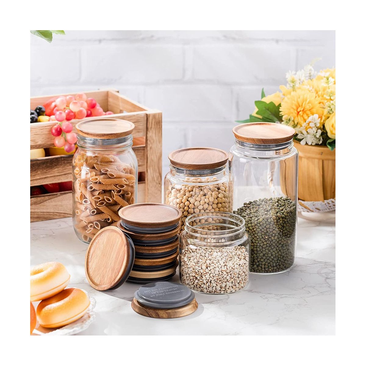 12Pcs 3.5 Inch Wide Mouth Mason Jar Lids Reusable Canning