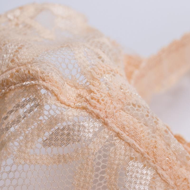 New Sexy Women Lace Gauze Bra Push Up 3/4 Cup Hook-and- Eye Breathable Ultra-thin bra Lingerie Underwear