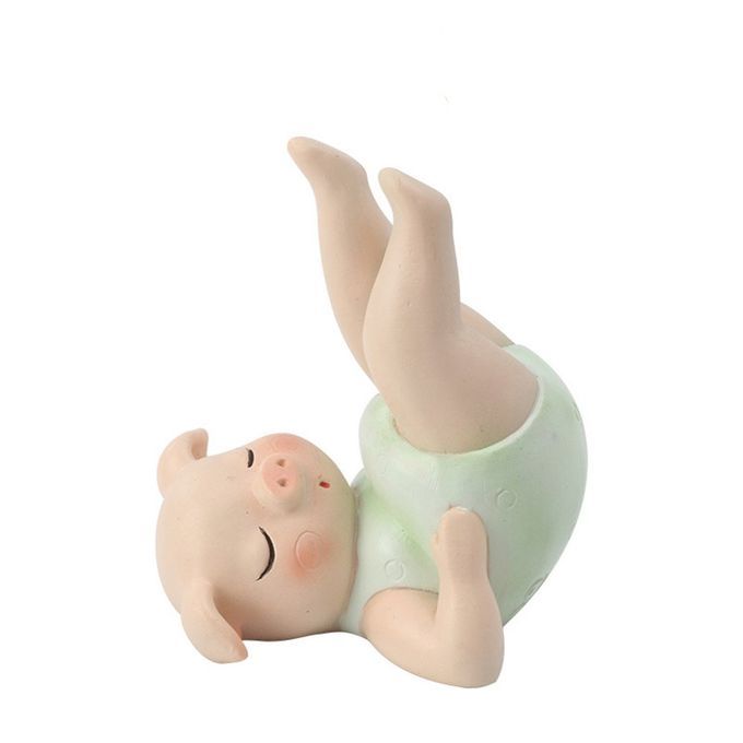 Resin Yoga Pig Portraits Green