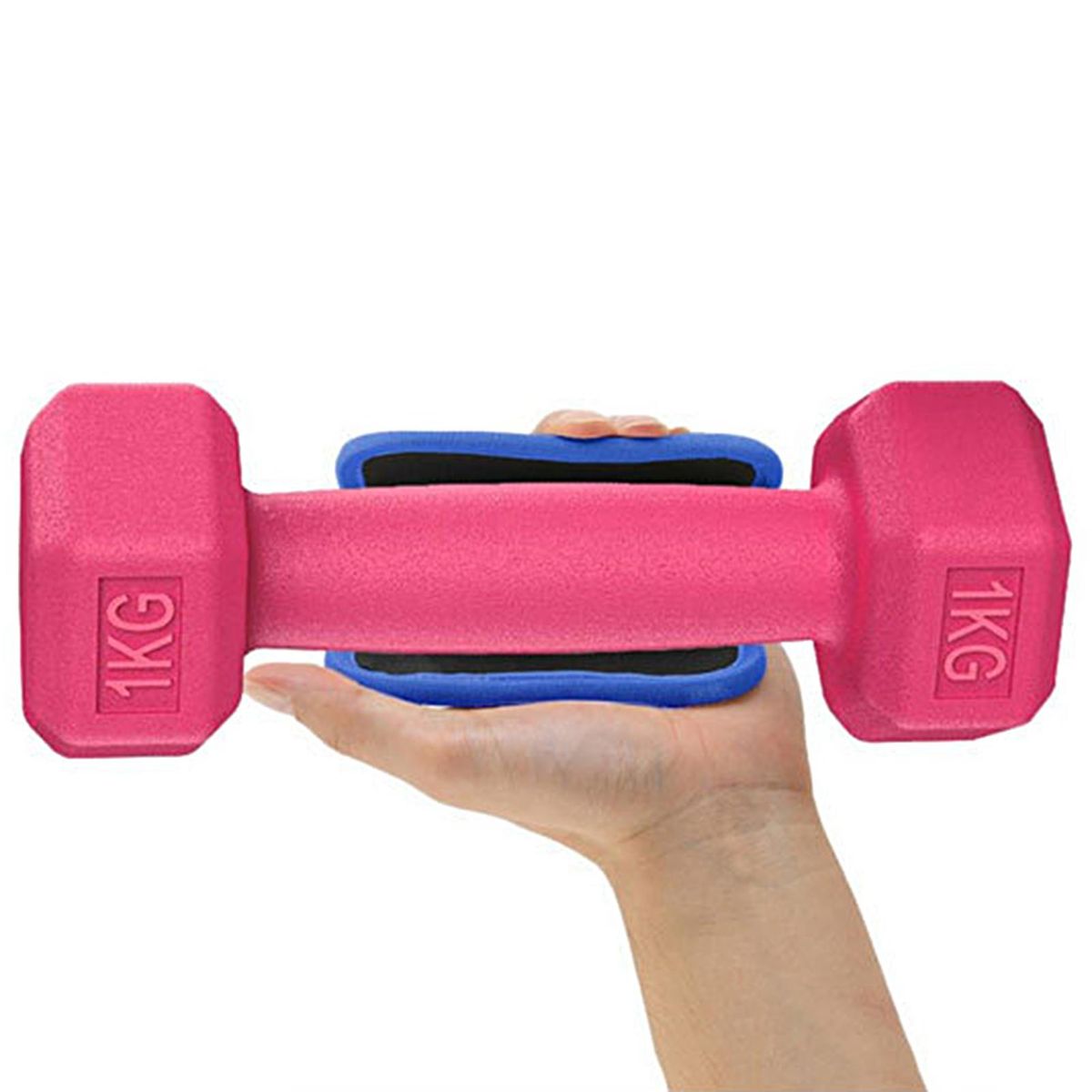 1 Pair Dumbbell Handle Mat Pain Relief Dumbbell Grip Cover Blue