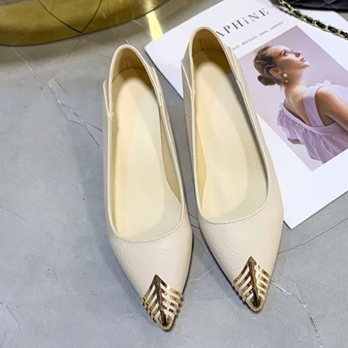 Ladies Classic Simple Pointed Toe Fashion High Heels-Beige 5cm