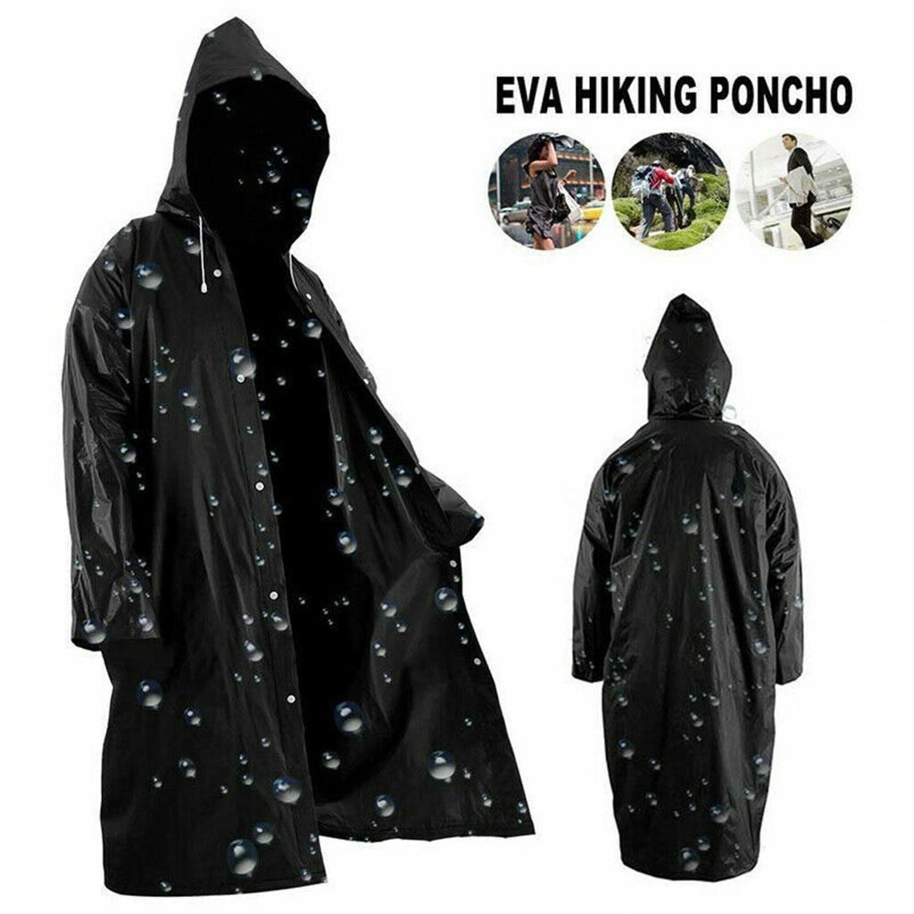Hood Rain Coat Unisex Poncho Outdoor Long Sleeve Snow Windproof