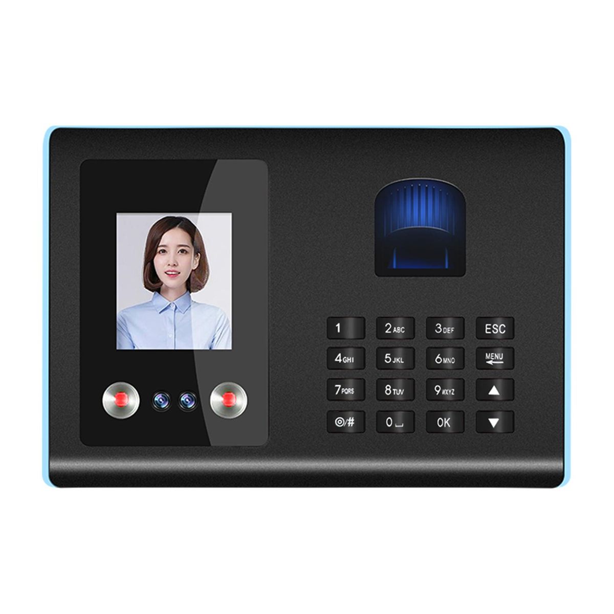 Intelligent Attendance Machine Face Fingerprint Password Checking-in Recorder for Employees Voice Prompt Multi Language, UK Plug