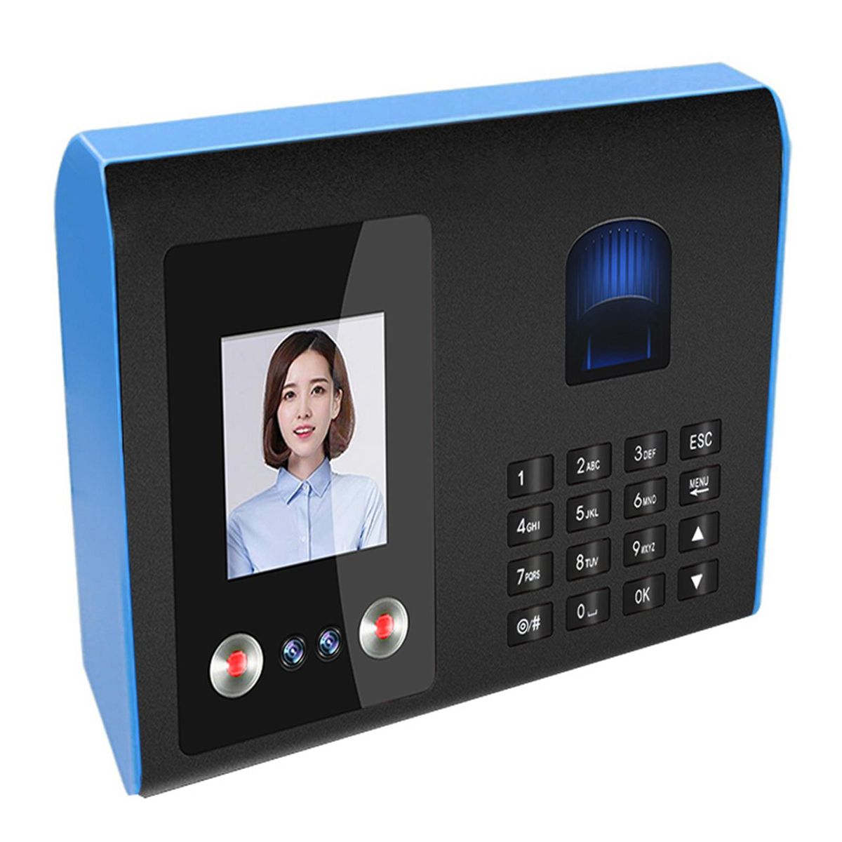 Intelligent Attendance Machine Face Fingerprint Password Checking-in Recorder for Employees Voice Prompt Multi Language, UK Plug