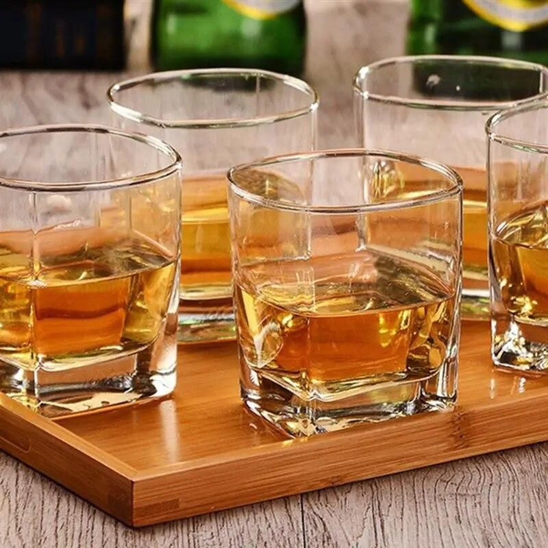New 6pcs Heat-resistant Glass Cup Beer Espresso Coffee Cup Set Handmade Beer Mug Tea glass Whiskey Glass Cups Drinkware