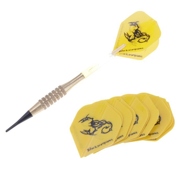 15Pc Dart Flights Standard Replacement For Steel Tip Darts And Yellow