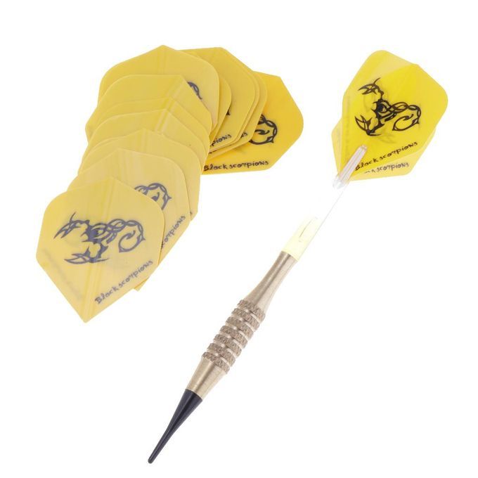 15Pc Dart Flights Standard Replacement For Steel Tip Darts And Yellow