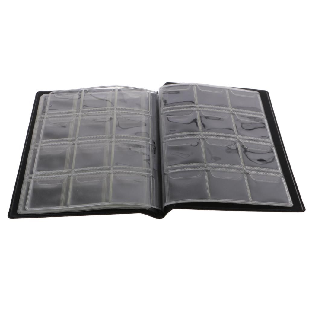 Pack Of 2 Coin Display Album Book Blue PU Leather Portable