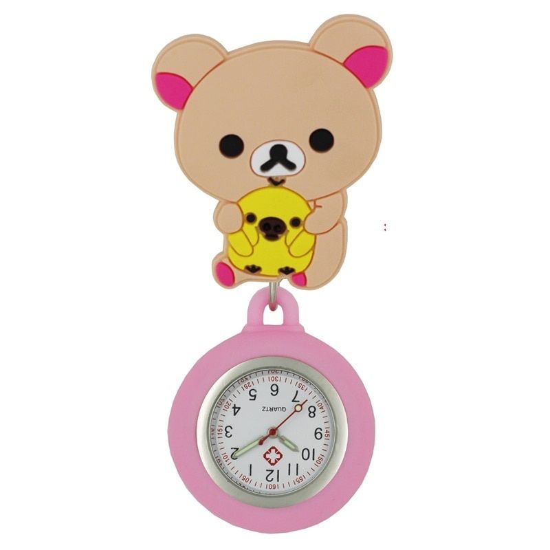 Lovely Cartoon Animal Soft Rubber Nurse Pocket Watch
