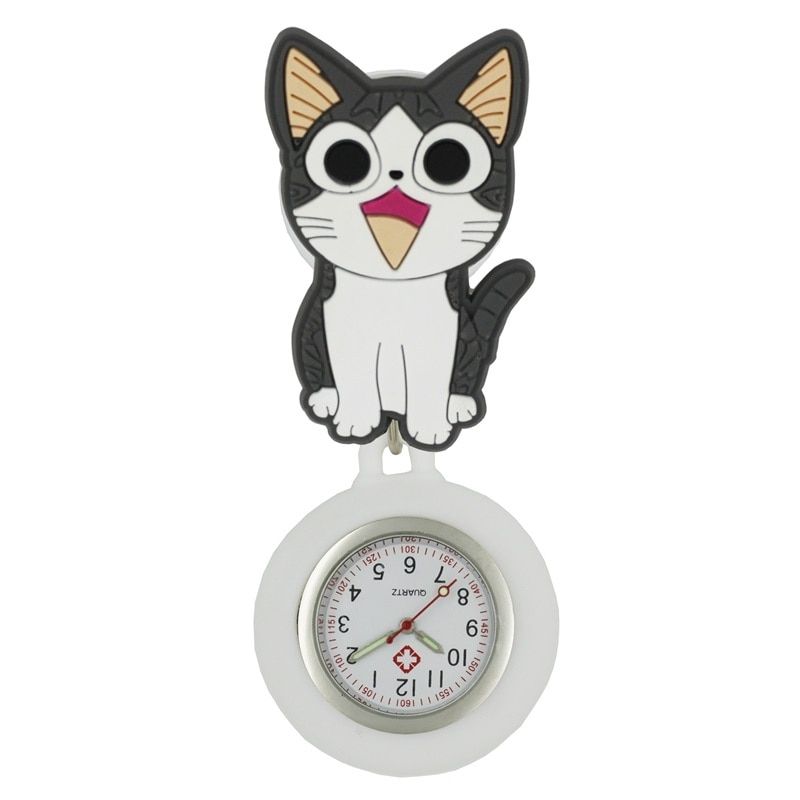 Lovely Cartoon Animal Soft Rubber Nurse Pocket Watch