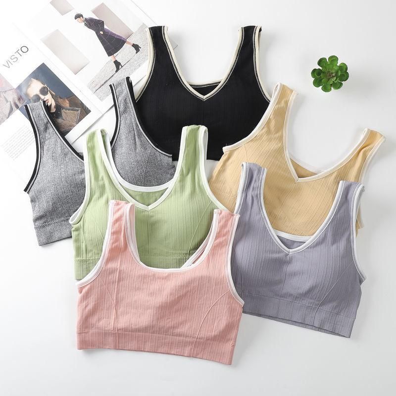 No underwire wrapped chest sexy inside sports vest women