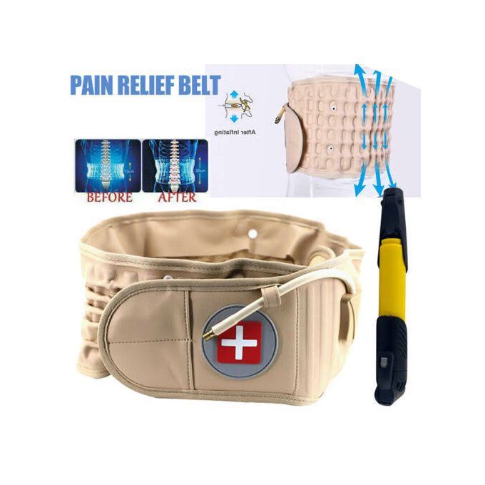 Lumbar Spinal Support Back Pain Relief Belt With Hand Pump