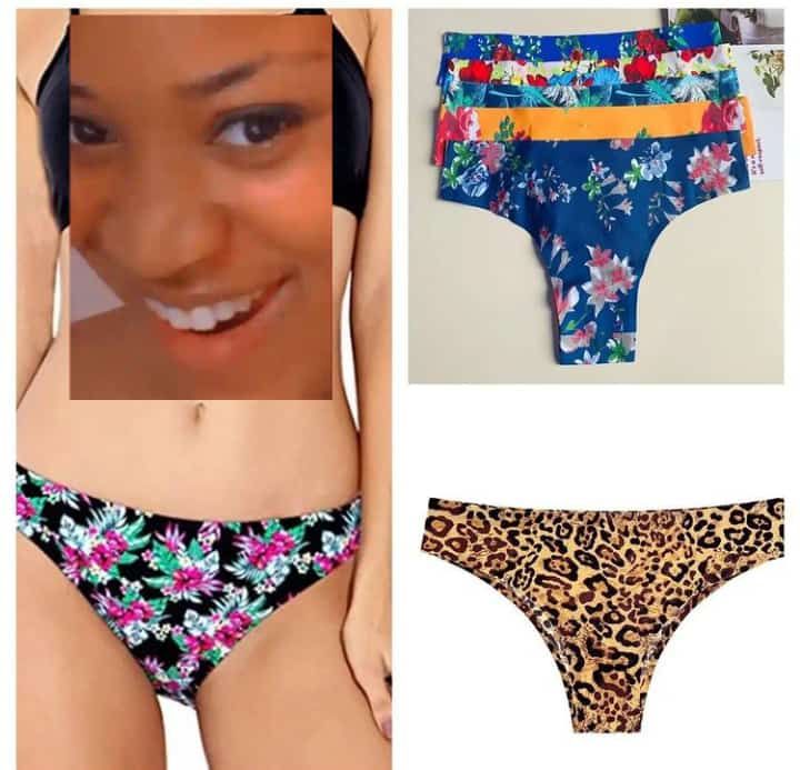 6pcs Ladies Flowery Seamless Condom Thong (different Flowery Patterns In Pack)