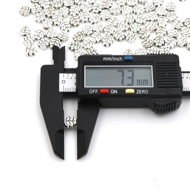 100Pcs 7mm Leaf Shape Loose Tibetan Silver Charm Spacer Metal Beads For Jewelry Making Needlework DIY Bracelet Accessories