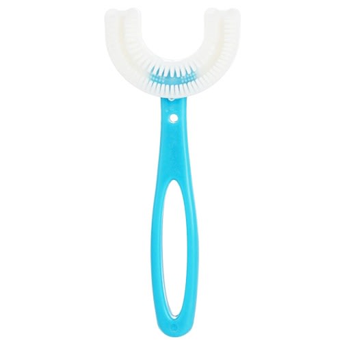 Soft Silicon U-shape Toothbrush For Kids - Blue