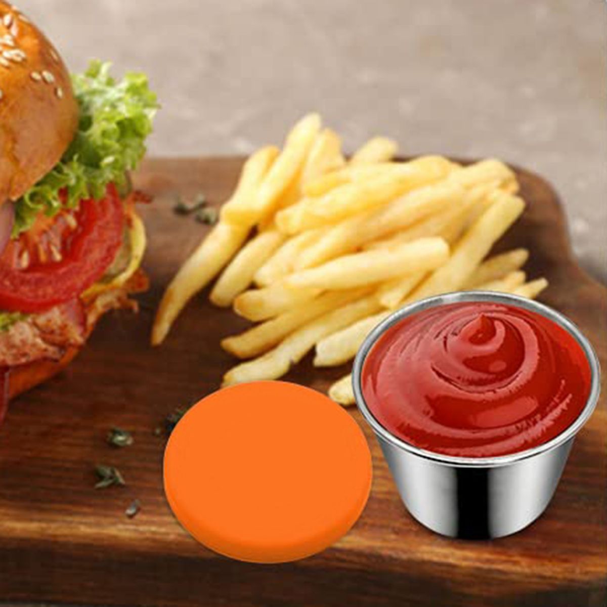 50ml Seasoning Box Small Dipping Sauce Cup Orange