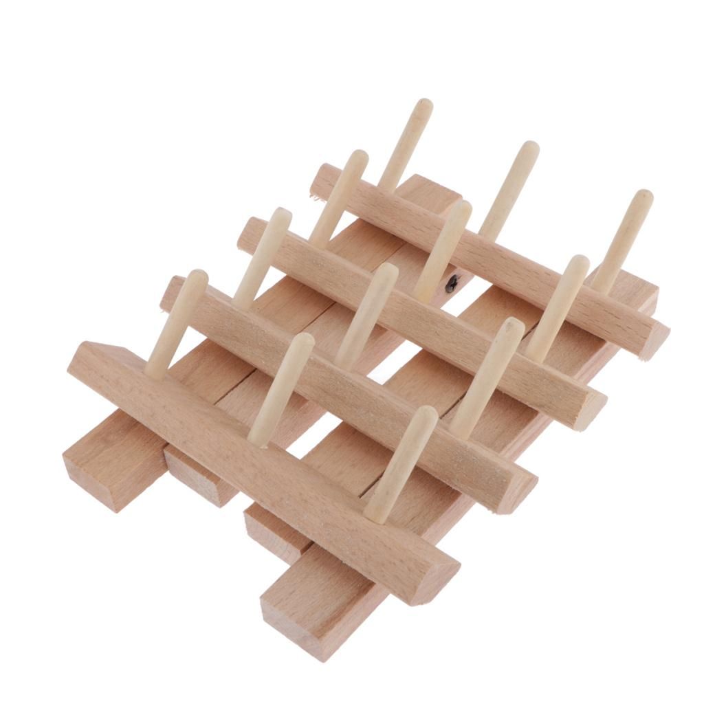 1Pcs 12-Spool Beechwood Thread Rack Embroidery Thread Holder For