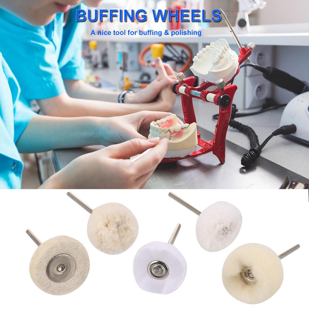 Cotton Polishing Buffing Wheels Brushes with Shank T-shaped Grinder Grinding Wheel for Rotary Tool Dental Supply
