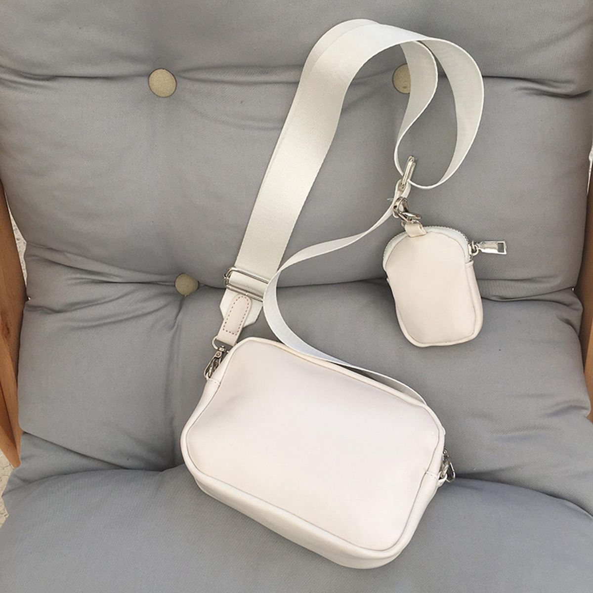 Crossbody Bag Adjustable Shoulder Strap Handbag For White