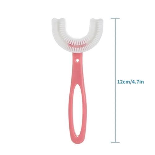 U-shaped Manual Training Toothbrush For Kids - Pink