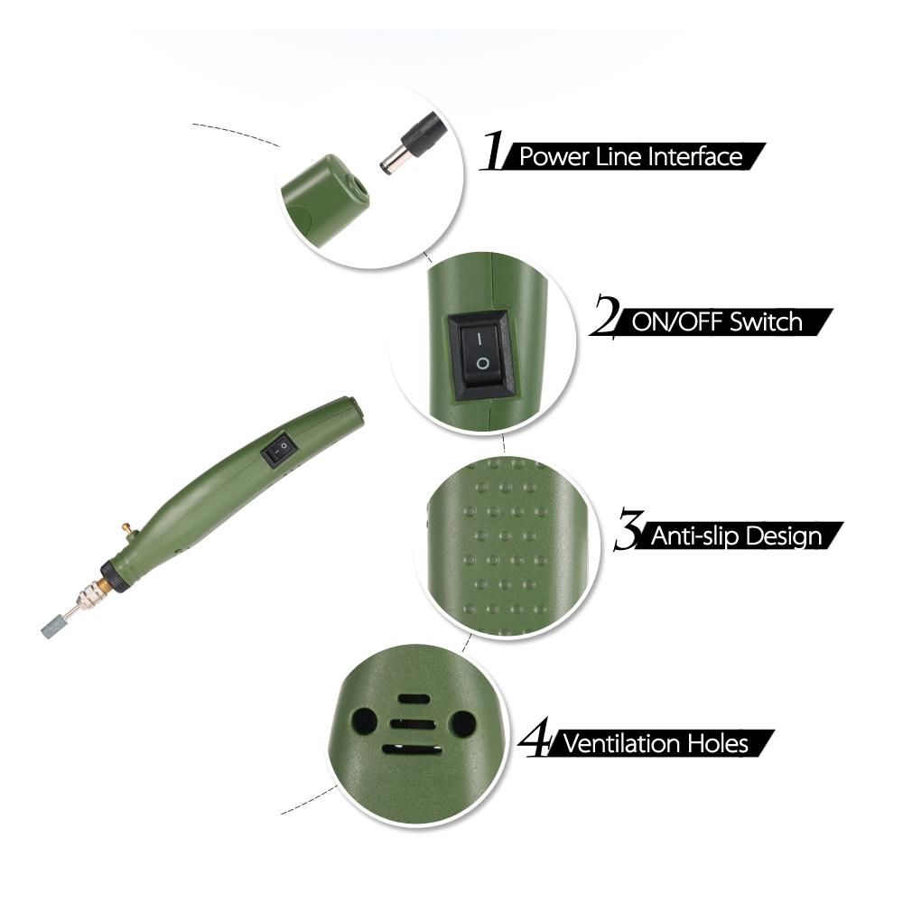 AC110V-230V Professional High Quality Mini Electric Grinding Set Practical Electric Drill Grinder Tool Excellent Milling Trimming Polishing Drilling Cutting Engraving Tool Kit