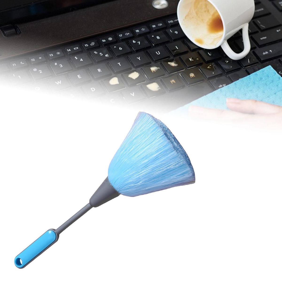 Microfiber Delicate Duster Laptop Keyboard Brush Computer Blue
