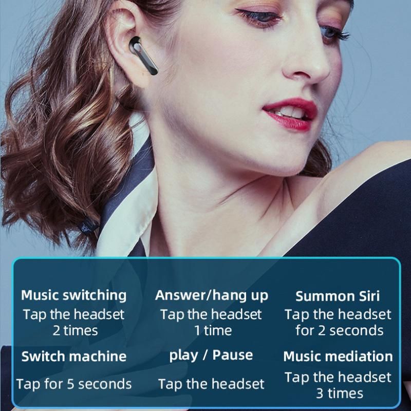 S20 Black Wireless Music Headphones LED Display Touch