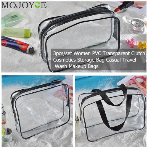 Quality Women Transparent Clear Zipper Makeup Bag