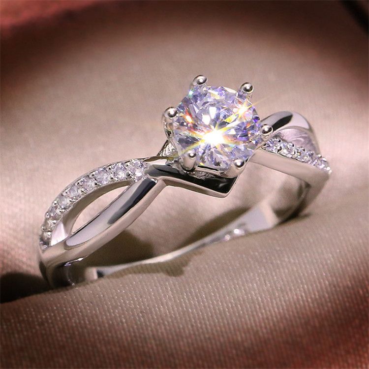 Engagement Ring - Classic Silver Proposal Wedding Band